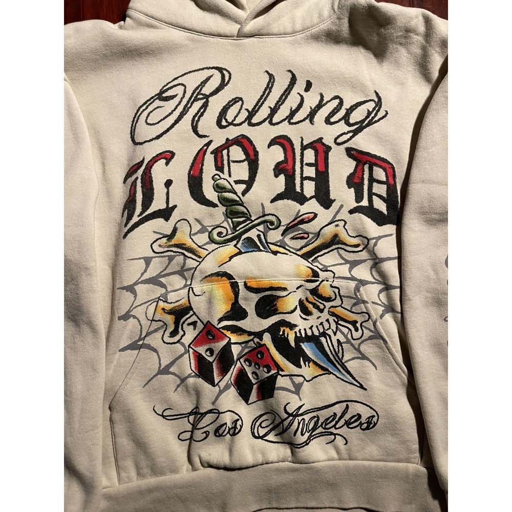 Rolling Loud Los Angeles 2025 TATTOO IVORY LINEUP HOODIE Size XL Preowned - Picture 3 of 11